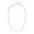 Stainless steel double row chain necklace for ladies, rose gold plated