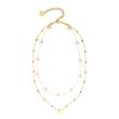 Layers necklace for ladies in gold-plated stainless steel, pearls