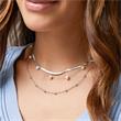 Zweireihige Perlenkette für Damen aus Edelstahl
