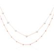 Necklace for ladies in stainless steel, rosé with pearls