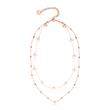 Necklace for ladies in stainless steel, rosé with pearls