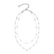 Double row pearl necklace for ladies in stainless steel