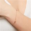 Ladies 14ct. rose gold bracelet, 2 letters, symbols