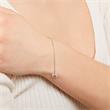 14K Weißgold Armband, diamantbesetzter Buchstabe Symbol