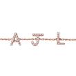 14ct. rose gold bracelet with diamonds, 4 letters