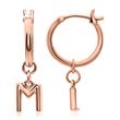 14ct. rose gold hoop earrings with letters, symbols