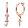 14ct. rose gold hoops with diamonds, letters