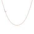 Ladies necklace letter in 14K rose gold with diamonds