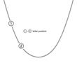 Ladies necklace in 14K white gold with 2 letters