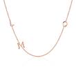 Necklace for ladies in 14K rose gold with 3 letters