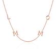 Ladies necklace in 14K rose gold with four letters