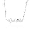Sterling silver necklace with naME and birthstone