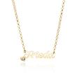 14K gold naME necklace with heart and zirconia