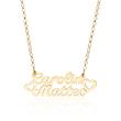 Double 14K gold naME necklace with hearts