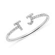 Ring in 14ct. white gold and diamonds, letter symbols
