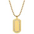 Gold Plated Stainless Steel Dogtag With Zirconia