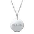 Stainless steel necklace with stainless steel pendant engravable