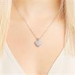 Heart pendant stainless steel zirconia with chain