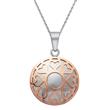 Contemporary pendant stainless steel gold plated rose