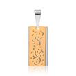 Stainless steel pendant with yellow-gold-plated element