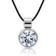 Polished pendant stainless steel sparkling stone