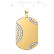 Gold Plated Stainless Steel Necklace With Dog Tag Pendant