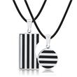 Partner pendant stainless steel with pattern