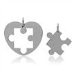 Partner pendant puzzle heart stainless steel