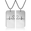 Partner pendant heartbeat stainless steel