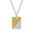 Bicolor Stainless Steel Pendant Hearts Partially Polished