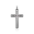 Partially polished cross pendant engravable stainless steel