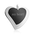 Heart pendant bicolor stainless steel engravable