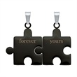 Partnerketten Forever yours aus schwarzem Edelstahl