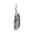 Necklace Stainless Steel Feather With Black Zirconia