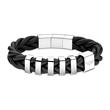 Gear Engraving Bracelet For Men In Leather And Stainless Steel