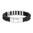 Gear Engraving Bracelet For Men In Leather And Stainless Steel