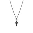 Cross necklace kudos for men in stainless steel, black