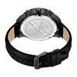 Mens Stainless Steel And Black Leather Huntley Watch