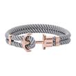 Ladies textile bracelet phrep with stainless steel, rosé
