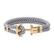 Ladies textile bracelet phrep with stainless steel, IP gold