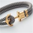 Ladies textile bracelet phrep with stainless steel, IP gold