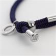 Blue engraving bracelet for women made of textile with stainless steel