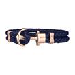 Rose Gold Anchor Phrep Armband met Blauw Textiel Bandje