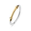 Ladies ring portside made of stainless steel, partly gold-plated