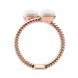 Rope pearl ring in rose gold-plated stainless steel