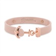 Engraving bracelet signum made of leather and stainless steel in pink