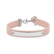 Bracelet signum made of stainless steel and leather nude engravable
