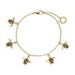 Pulsera turtle de acero inoxidable para mujer con circonitas, oro IP