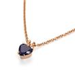 Heart of the sea necklace, stainless steel, zirconia, IP rose