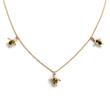 Ladies turtle necklace in gold-plated stainless steel, cubic zirconia